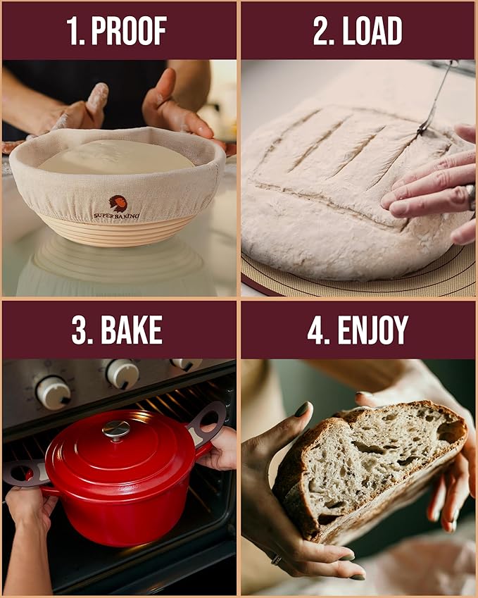 Pro Silicone Bread Sling 2 Pcs - 9in Round & Oval 482F Heat Resistant Dough Lifter, Non-Stick Dutch Oven Liners, Long Handles, Reusable Sourdough Bread Baking Supplies, Sourdough Gifts