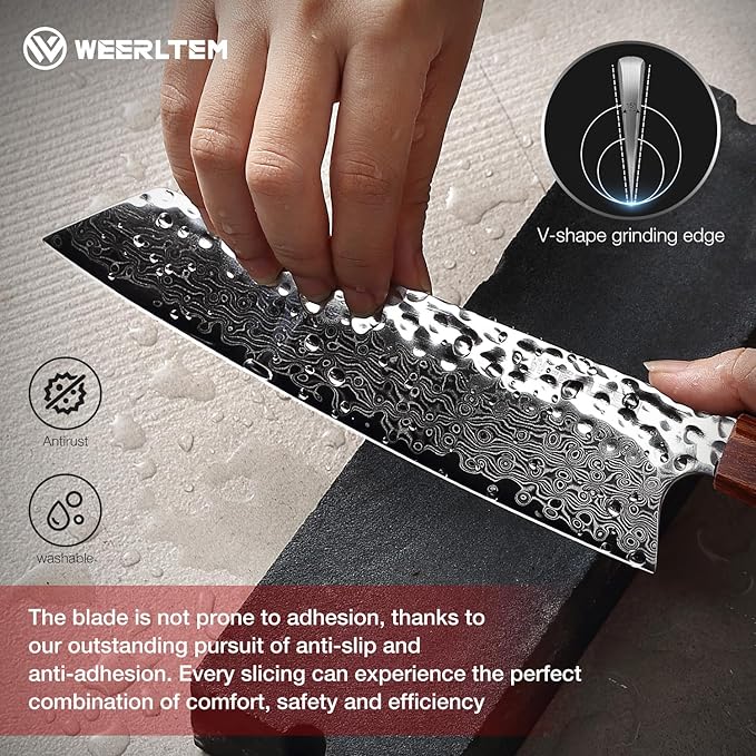 Kiritsuke Chef Knife,Upgraded 8 Inch Professional 67-Layer VG10 Damascus Japanese Chef Knife,Ultra Sharp Hammered Damascus Kitchen Knives with Octagonal Red Sandalwood Handle & Gift Box