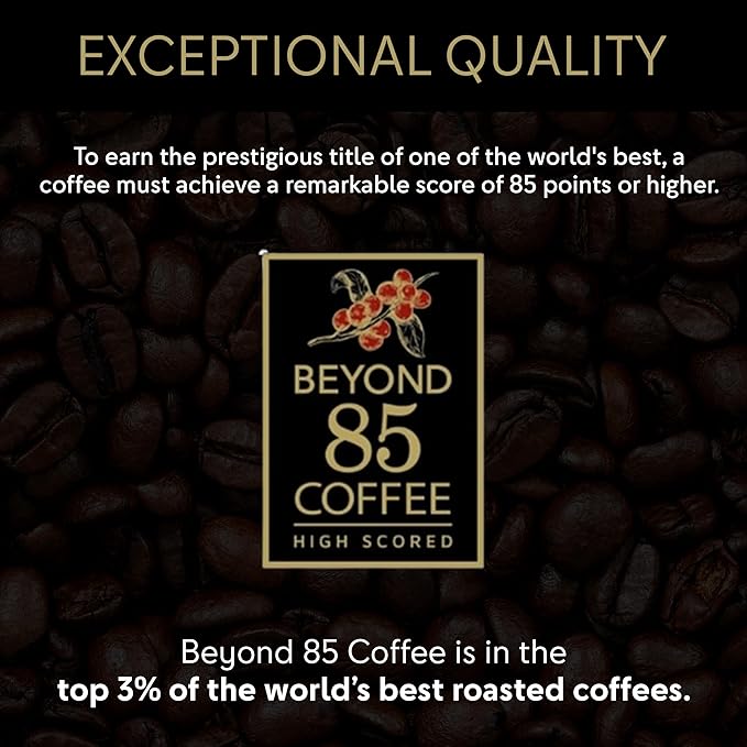 Beyond 85 Barista Colombian Coffee – Espresso - 340g Whole Bean Dark Roast – Bold & Smooth Beans for Espresso, Drip & French Press – Rich Blend with Chocolaty & Nutty Notes