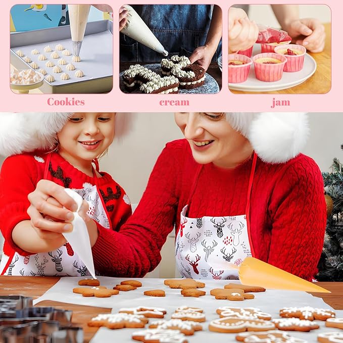 200 Pcs Disposable Cream Pastry Bag Cake Icing Piping Decorating Tool Cupcake Decorating Piping Icing Bag (Red)