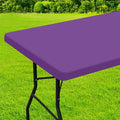 homing Rectangle Table Cloth Cover, Waterproof Polyester Elastic Fitted Tablecloth, Fits for 5 Foot Folding Tables, Washable Table Protector for Picnic, Camping, Outdoor (Purple, 30" x 60")