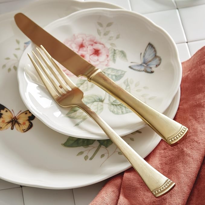 Lenox 865075 Butterfly Meadow 28-Piece Dinnerware Set, White