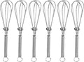 Anaeat 6 Pack Small Wire Whisks, Portable Stainless Steel Kitchen Tiny Whisk & Egg Beater with Thick Wire - Sturdy Mini Mixing Balloon for Cooking, Blending, Whiping, Beating and Stirring (6")