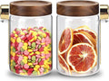 Glass Food Storage Jar with Lids Spoon Glass Coffee Canister Borosilicate Glass Food Containers for Ground Coffee Beans Nut Pasta Sugar Candy Spice Rice Tea (900ml/30oz-2 pack-with spoon)