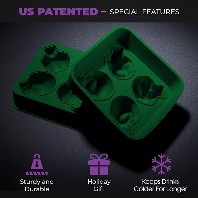 SHAPED 3D Ancient Alien Ice Mold Trays, Flexible Silicone Alien Figure Makers for Ice Cubes, Soaps, Chocolates, DIY Figures, Cookies, Resin Models