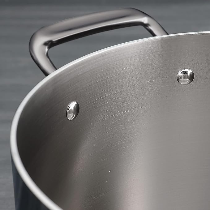 Tramontina Tri-Ply Clad Stainless Steel 6-Quart Braiser Pan with Glass Lid, Induction-Ready, Dishwasher-Safe, NSF-Certified