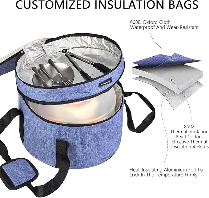 12 Inch Cake Carrier with Lid & Handle BPA-Free Cake Transport Container, Includes Insulated Bag, Cupcake & Pie Holders for Secure Dessert Delivery (Fits 7" Tall Cakes) (Purple)