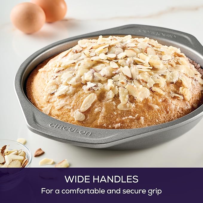 Circulon Total Nonstick Bakeware Set with Nonstick Bread Pan, Cookie Sheet, Baking Pan, Baking Sheet, Cake Pan and Muffin/Cupcake Pan - 10 Piece, Gray