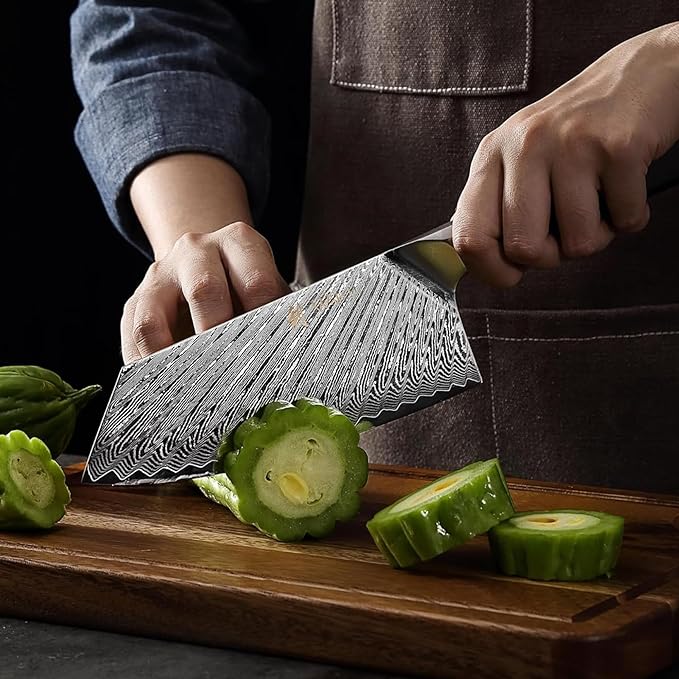 Wakoli Damascus Chef Knife Set with Magnetic Block – 4-Piece Professional Kitchen Knife Collection | Genuine 67-Layer Damascus Steel Blades | Ergonomic Dark Oak Wood Handles (Culinary Asia)