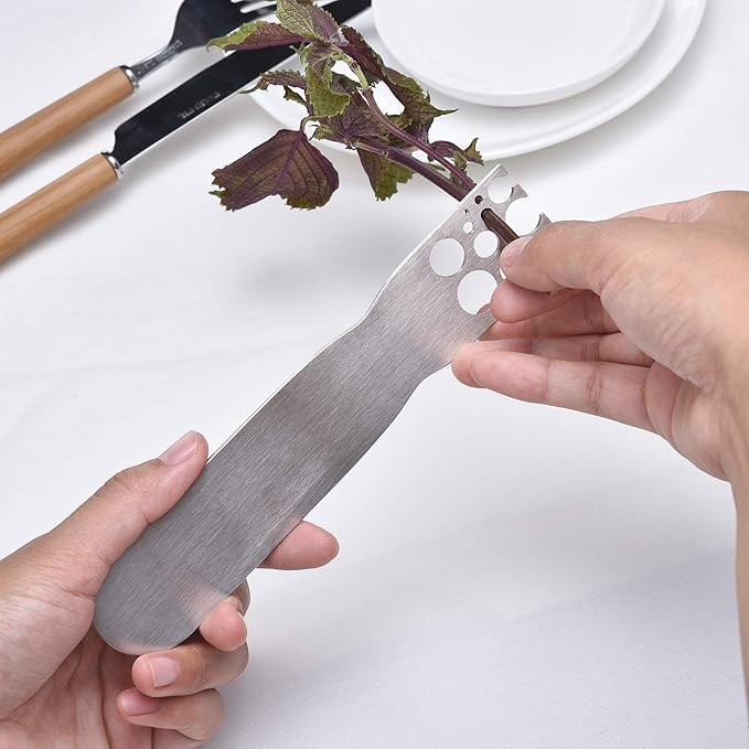 Herb Stripper, Stainless Steel herb Leaf Zip Tool for Kale, Chard, Collard Greens, Thyme and Rosemary