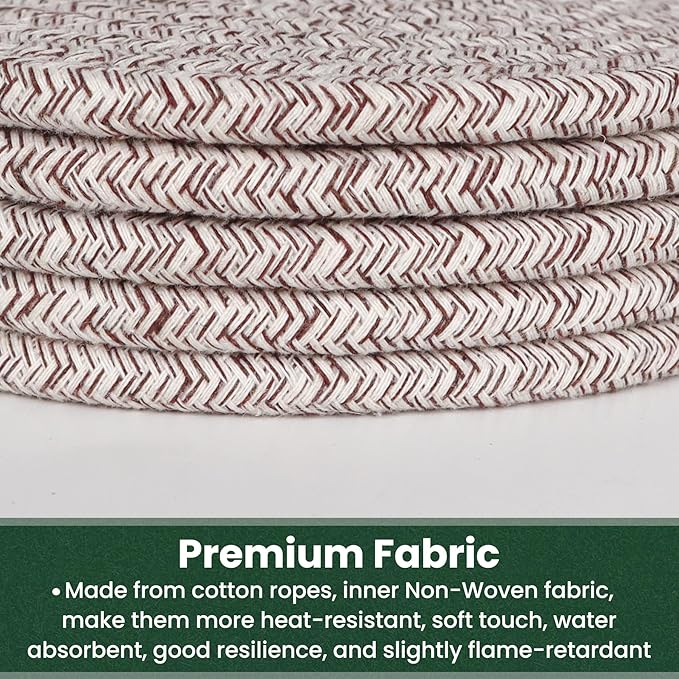 8 Inch Trivets for Hot Dishes, Hot Pots and Pans, Thick Heat Resistant Large Coaster for Kitchen, Hot Pads, Kitchen Essentials, Kitchen Decor for Table & Countertop with Storage Basket, 5 Pcs