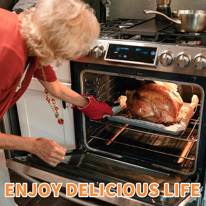 Non-Stick Ceramic Baking Sheet Set of 2, 15 * 10 inch Naturally Slick Ceramic Coating - Non-Toxic, PTFE & PFOA Free - Perfect for Baking, Roasting, and More (Baking Sheet-2 Pcs)