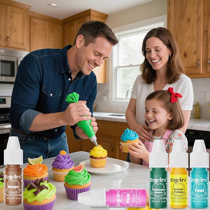 Food Coloring Liquid - 26 Vibrant Colors Food Dye, Tasteless Concentrated Food Coloring for Icing, Cake Decorating, Baking, Fondant, Baking supplies Supplies - 0.25 Fl. oz