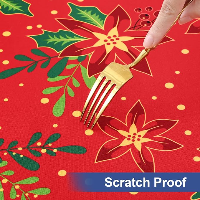 homing Rectangle Table Cloth Cover, Waterproof Polyester Elastic Fitted Tablecloth, Fits for 8 Foot Folding Tables, Washable Table Protector for Christmas, Holiday, Party (Flowers, 30" x 96")
