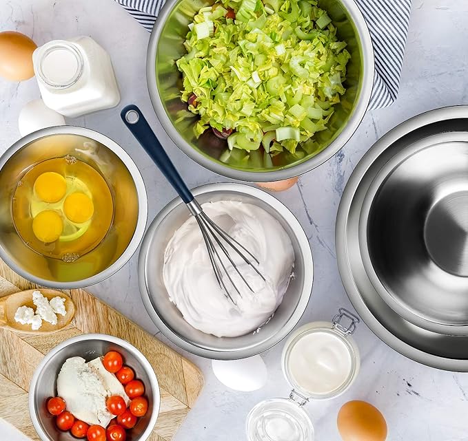 EatEx Bakeware Sets and Mixing Bowl Set, Non-Stick Baking Sheet Set with Utensils, Carbon Steel Cookie Sheets for Baking with Silicon Handles, Oven Safe Sheet Pans and More
