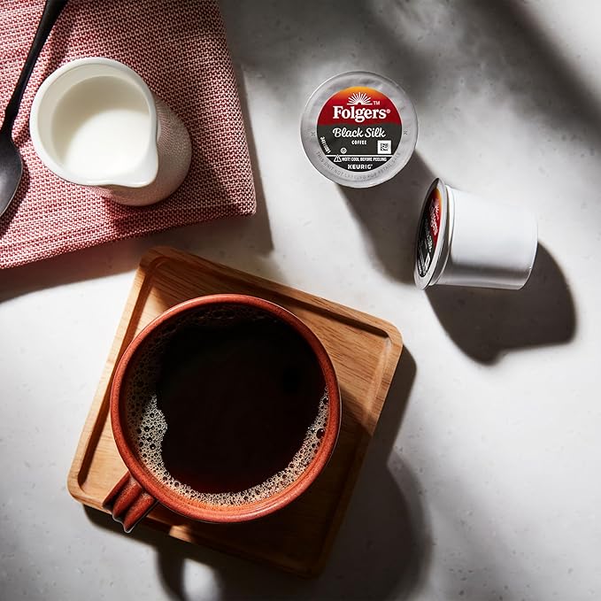 Folgers Black Silk Dark Roast Coffee, 128 Keurig K-Cup Pods