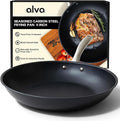 Alva Black Angus 11” Carbon Steel Frying Pan – Naturally Nonstick, PFAS-Free & Toxin-Free, Oven & Induction Safe, Chef-Grade Heat Control, Built to Last a Lifetime, Designed in Belgium