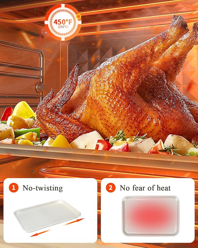 Nonstick Baking Sheet Pan Set (2 Cookie Sheets + 1 Cooling Rack), Jelly Roll Pan for Baking Roasting, Size 15 x 10 x 1 Inch, Warp-Free, Easy Clean, Dishwasher Safe