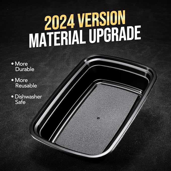 20-Piece (10-Pack) 16 OZ Meal Prep Containers Reusable with Lids, Sturdy Leakproof & Food Safe, Microwave, Freezer, Dishwasher Safe To Go Food Containers, Plastic Take Out Containers, Black