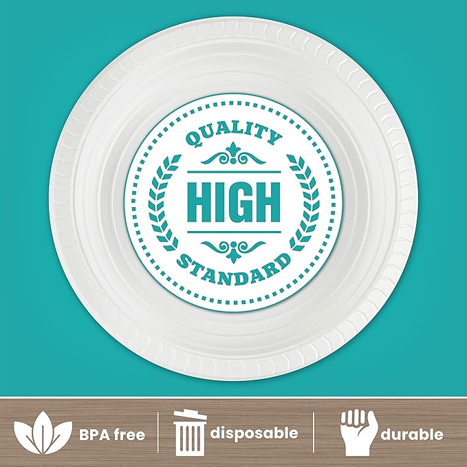 PLASTICPRO 12 ounce Round Plastic Bowls Microwaveable, Disposable, White, Dinnerware 400 Count