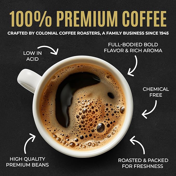 Colonial Coffee 32 Count Single Pot Coffee Packets – Assorted Variety Pack with Medium, Dark, & Decaf Roast Blends | Pre-Measured Frac Packs for 12 Cup Maker | Bulk Ground Gourmet Coffee for Home & Office