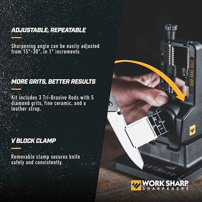 Work Sharp Precision Adjust Elite Set Knife Sharpener value combo bundle with the Guided Field Knife Sharpener