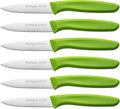 Paring Knife Fruit Knife Set (6 Pieces), Ultra Sharp Stainless Steel Vegetable and Fruit Knife with PP Plastic Ergonomic Handle for Cutting Fruits and Vegetables,Green