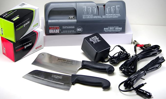 Complete set of Master Grade Outdoor DC Power Commercial Knife Sharpener Bundle Deal with Martin Yan's Knives