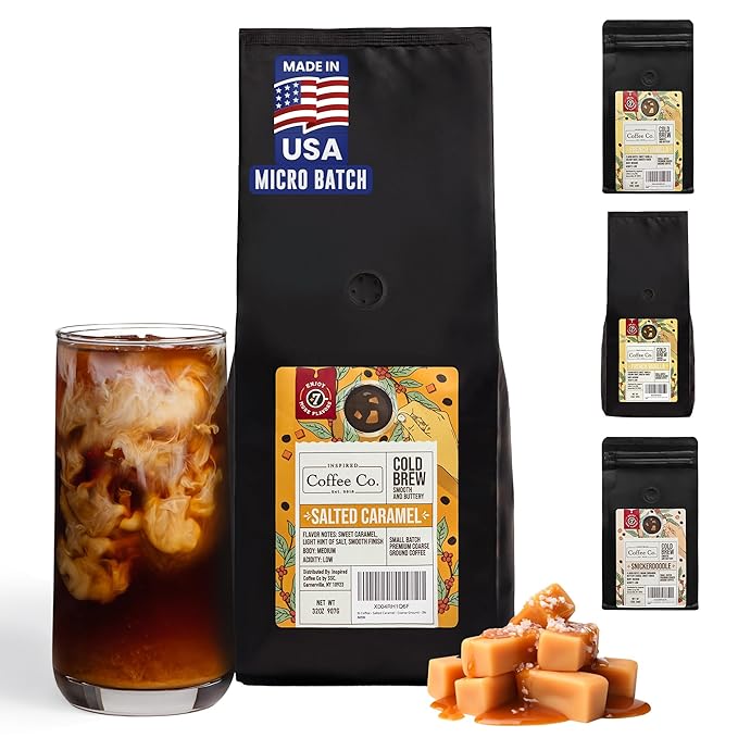 Inspired Coffee Co Salted Caramel - 2lb Flavored Cold Brew Coffee Grounds