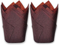 500 pcs Large size Brown Tulip Baking Cups 2-1/4"(Base diameter) x 4"(Wall height) Greaseproof paper baking cupcake Muffin liners