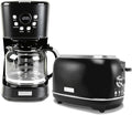 Haden 12 Cup Programmable Drip Coffee Maker Coffee Machine Bundled with Heritage 2 Slice Wide Slot Stainless Steel Toaster, Turquoise & Chrome