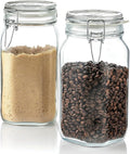 Bormioli Rocco Fido Glass Jars - 50.75 oz Large Airtight Container with Clamp Lids & Rubber Seals, BPA-Free Glass Canisters for Pantry Display, Decorative Kitchen Storage, Events & Weddings (Set of 2)