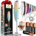 Zulay Kitchen Powerful Milk Frother Wand With 4 AA Duracell Batteries - Ultra Fast Handheld Drink Mixer - Electric Whisk Foam Maker for Coffee, Lattes, Cappuccino, Matcha & Creamer