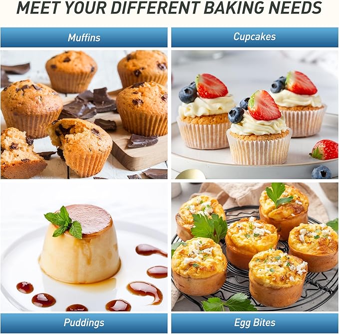 2 Pack 12 Cups Silicone Muffin Pan with Metal Reinforced Frame Regular Size Silicone Molds Cupcake Cake Baking Pans Cookie Baking Chocoflan Cupcake Mold Muffin Tin Tart Pans Necessities Cookware