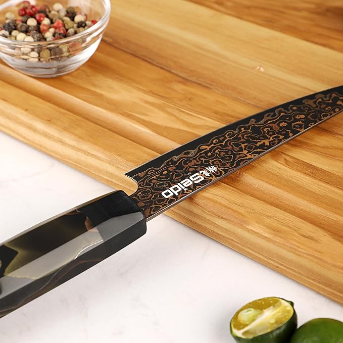 Seido Knives Kurogane 5" Petty Knife – Hand-Forged Japanese Utility Knife with VG-10 Core & 37-Layer Damascus Steel, G10 Copper Handle