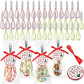 48 Sets 8 Inch Whisks Bulk DIY Fillable Whisks Gifts Set Colored Silicone Whisks for Cooking Heat Resistant Egg Beaters with Card Rope Bag for Candy Holder