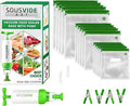 SOUSVIDE ART 37pcs Reusable Vacuum Seal Bags with Vacuum Sealer - 30 Cooking and Storage Bags of 3 Sizes with Pump and Sous Vide Cooker Accessories - Food Safe Kit, Keeps Food Fresh