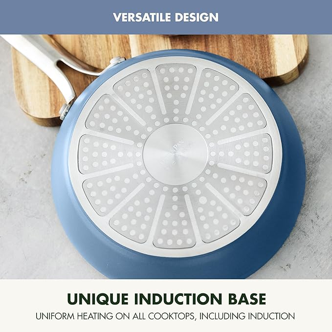 GreenPan Nova 8" Frying Pan Skillet, Oprah’s Favorite Things 2024, Ceramic Nonstick Cookware, PFAS Free, Toxin-Free, Induction Suitable, Dishwasher & Oven Safe, Durable, Easy Clean, Ocean Blue