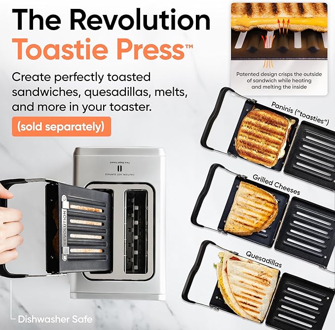 Revolution R180 Connect Plus Smart Toaster with Touchscreen – Choose from 40+ Bread Types, 7 Browning Levels, & Toastie Press Mode – Digital Picture Frame, Weather Widget, and Clock