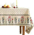 ISAENNE Designer Vintage Linen Floral Small Square Tablecloth,Fall Colorful Modern Table Cloth,Anti-Wrinkle Decor Tablecloths for Dining Thanksgiving Kitchen Christmas,55"*55"-Bertina E