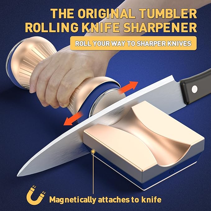 Homly Rolling Knife Sharpener, Knife Sharpening with Industry Diamonds for Steel of any hardness, Made Easy Knife Sharpener Kit for Kitchen Knives, Offers 15 & 18 & 20 & 25 Degree Sharpening