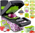 Vegetable Chopper Pro – Putsea 7 Stainless Steel Blades for Veggie chopper– Ergonomic Kitchen Gadget with Container, Easy Clean, Time Saving Mandoline Slicer Vegetable Cutter and Dicers