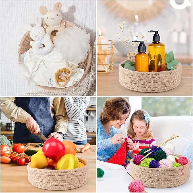 8" Trivets for Hot Dishes, Hot pots and Pans,6 Heat Resistant Hot Pads and Storage Basket 1 Pack,Pot Holders for Kitchen, Hot Plate Mats for Kitchen Countertops