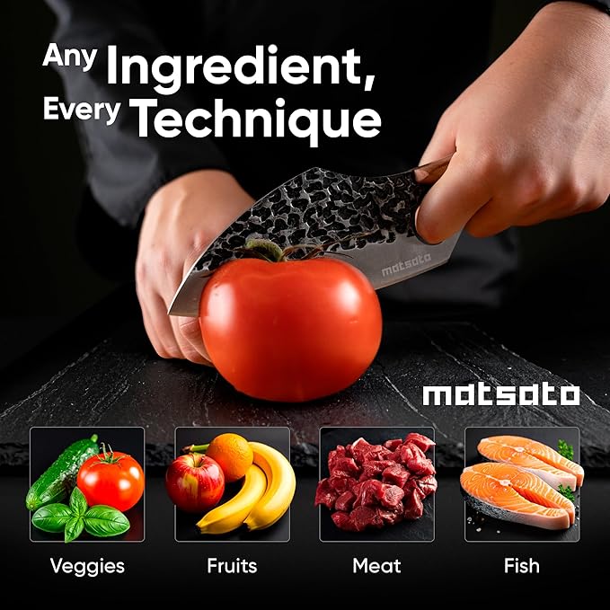 Matsato Chef Knife, Kitchen Japanese Steel Chefs Knife, Meat & Vegetables Cooking And Chopping Chef Knives, Cuchillos De Cocina - Kitchen Gifts, Womens, Dad Gifts for Christmas 4.53 Inches Blade