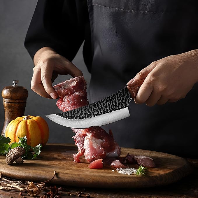 7-Inch Chef Knife Set – Razor-Sharp Stainless Steel Blade, Ergonomic Non-Slip Handle – Includes 7-Inch Knife Sharpener & Protective Cover – Professional Kitchen Cutting Tool