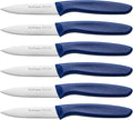 Paring Knife Fruit Knife Set (6 Pieces), Ultra Sharp Stainless Steel Vegetable and Fruit Knife with PP Plastic Ergonomic Handle for Cutting Fruits and Vegetables,Blue