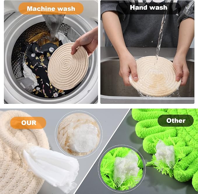 Trivets for Hot Dishes,Potholders for Kitchen,Hot Pads Hot Mats or Trivets for Hot Pots and Pans,Table Decorations,Set of 3, 100% Cotton,7.5"(Lace)