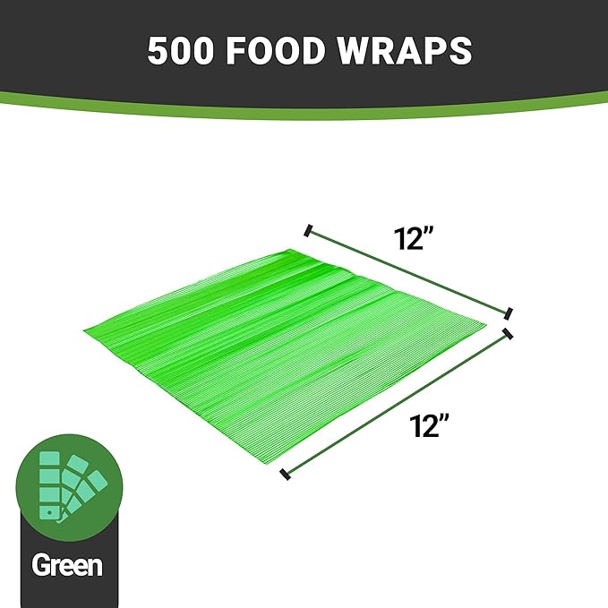 Restaurantware 12" x 12" Rippled Aluminum Foil Food Wrap and Fry Basket Liner: Perfect for Restaurant Take Out Bakeries and Food Trucks - Green Foil Sandwich Wraps - 500-CT