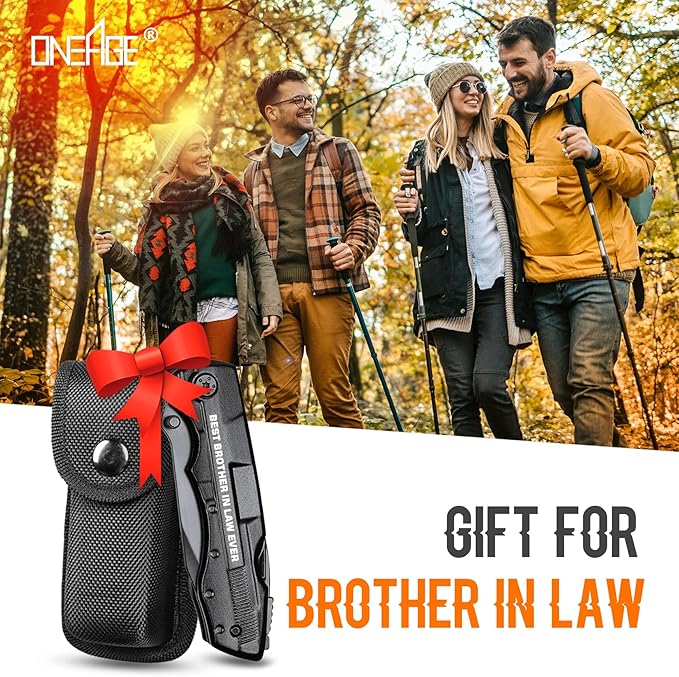 Brother in Law Gifts, Multitool Knife, Gifts for Brother in law, Christmas Practical Gift, Brother’s Birthday Presents, Brother-in-law Gift for Camping, Hiking, Fishing, 20 in 1 Multitool