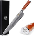 SUNLONG Chef's Knives 12 inch Pro Gyuto Japanese Hammered Damascus Natural Bloodwood Hand